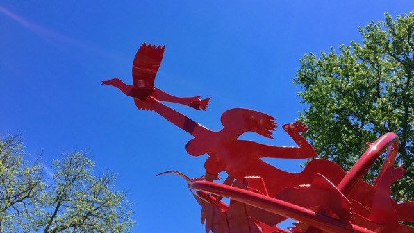 Decatur red statue