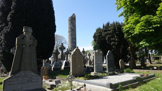 Monasterboice roundtower gravestones