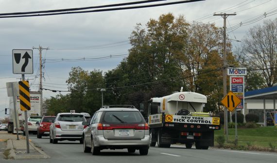 New York Tick Control truck on the road