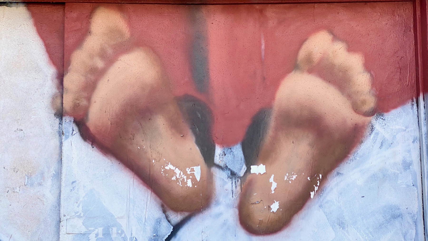 Child feet mural