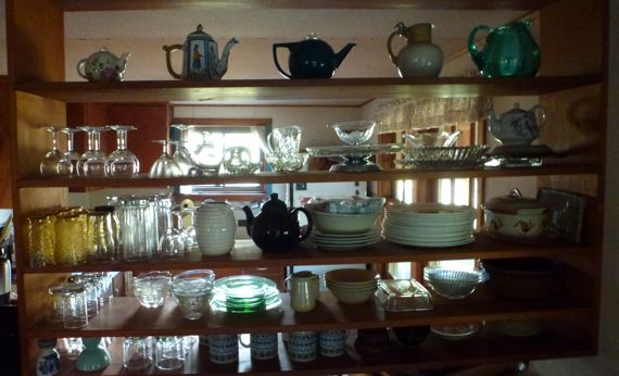 Dishes on display mixed sources