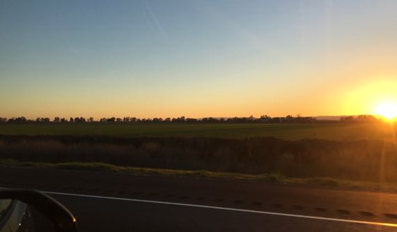 Flat central valley sunset