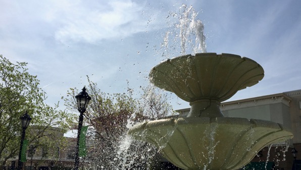 Fountain blown sideways
