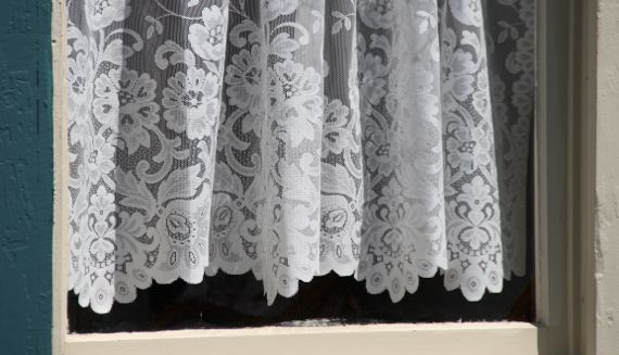 Lace curtain window