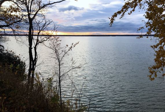 Lake thin orange layer