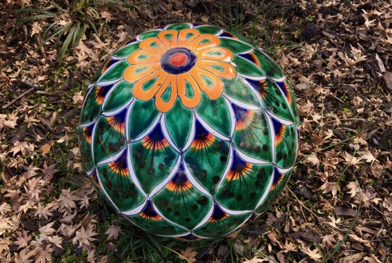 Peacock garden ball