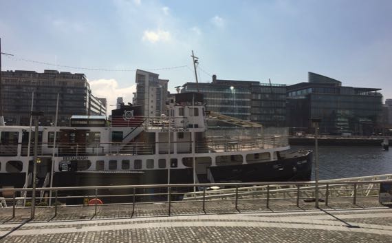 Ship in river liffey