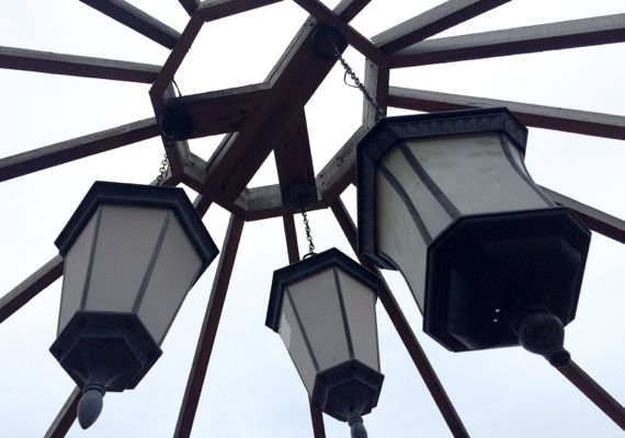 Three lanterns suspended