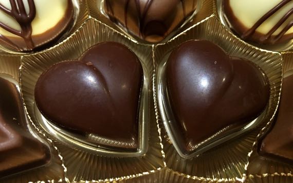 Two chocolate hearts