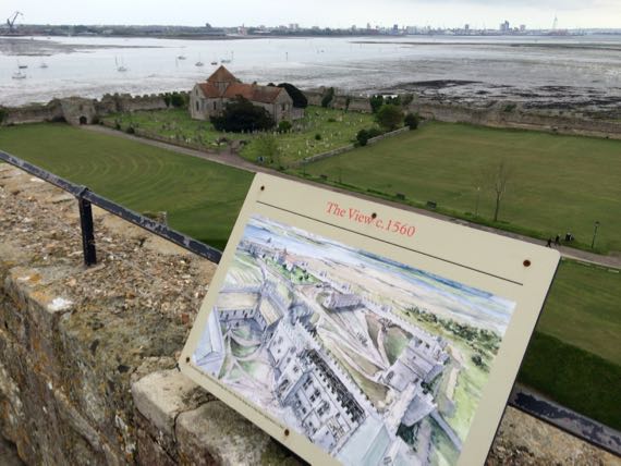 View from atop portchester castle keep