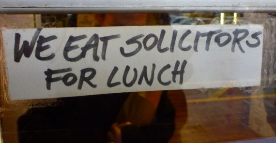 We eat solicitors