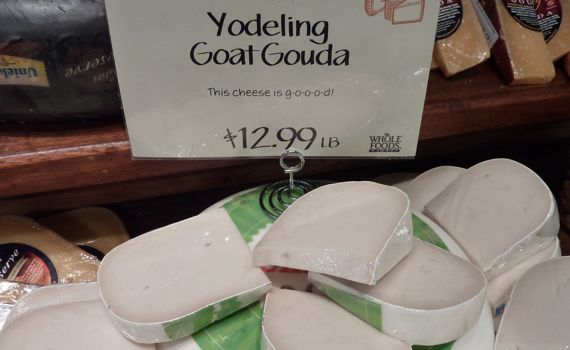 Yodeling goat gouda sign slices